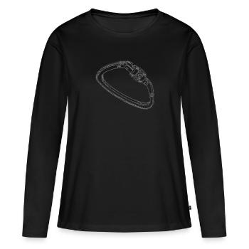 karabiner - Frauen Premium Bio Langarmshirt - Schwarz - Vorne - Julia (174cm)