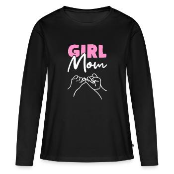 Fille Maman Mère Fille Fille Maman - T-shirt manches longues Premium bio Femme - noir - Devant - Julia (174cm)