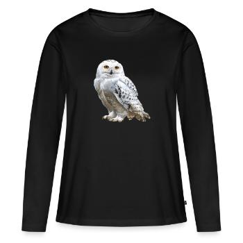 Harfang des neiges - T-shirt manches longues Premium bio Femme - noir - Devant - Julia (174cm)