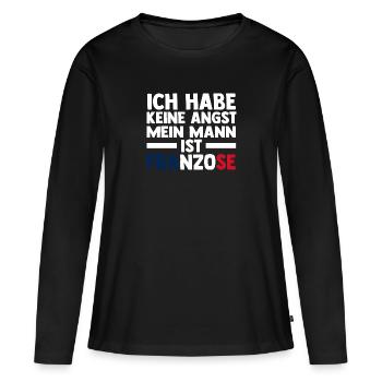 Français Français France - T-shirt manches longues Premium bio Femme - noir - Devant - Julia (174cm)