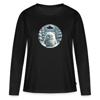 Ours Polaire sous la Pluie Verglaçante - T-shirt manches longues Premium bio Femme - noir - Devant - Julia (174cm)