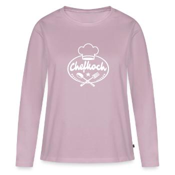 chef - T-shirt manches longues Premium bio Femme - rose poudré - Devant - Julia (174cm)