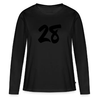 28 - T-shirt manches longues Premium bio Femme - noir - Devant - Julia (174cm)