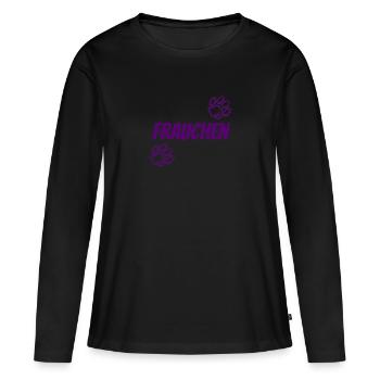 Frauchen Hundehalter Partnerdesign - Frauen Premium Bio Langarmshirt - Schwarz - Vorne - Julia (174cm)
