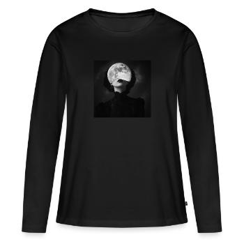 L’Ombre de la Lune - T-shirt manches longues Premium bio Femme - noir - Devant - Julia (174cm)
