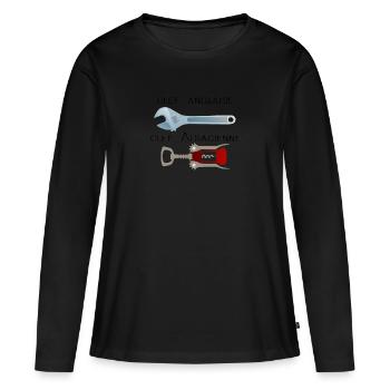 clef anglaise alsacienne humour drole alcool tire - T-shirt manches longues Premium bio Femme - noir - Devant - Julia (174cm)
