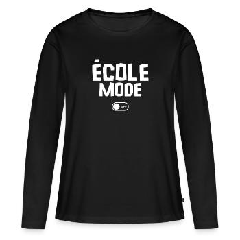 école mode off - T-shirt manches longues Premium bio Femme - noir - Devant - Julia (174cm)
