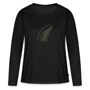 Farn zweifarbig filigran inhale exhale - Frauen Premium Bio Langarmshirt - Schwarz - Vorne - Julia (174cm)