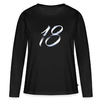 Argent 18 - T-shirt manches longues Premium bio Femme - noir - Devant - Julia (174cm)