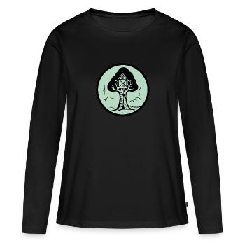 Cabane dans les arbres du logo de Saint-Nicolas - T-shirt manches longues Premium bio Femme - noir - Devant - Julia (174cm)