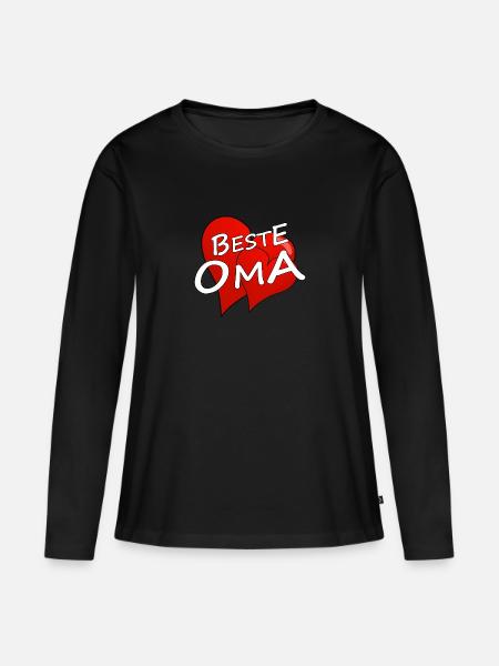 Beste Oma - Frauen Premium Bio Langarmshirt - Schwarz