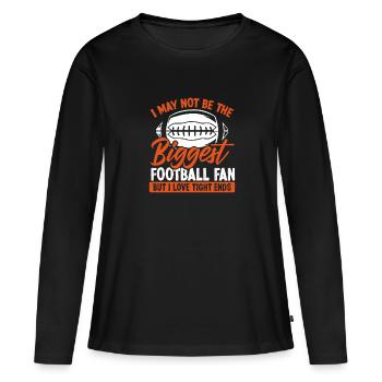 Je ne suis pas le plus grand fan de football - T-shirt manches longues Premium bio Femme - noir - Devant - Julia (174cm)