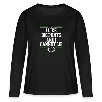 Ich Mag American Football Mit Großen - Frauen Premium Bio Langarmshirt - Schwarz - Vorne - Julia (174cm)