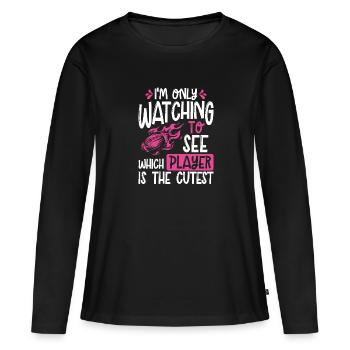 Je ne regarde que le football américain - T-shirt manches longues Premium bio Femme - noir - Devant - Julia (174cm)