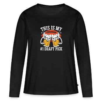 American football draft pick - Frauen Premium Bio Langarmshirt - Schwarz - Vorne - Julia (174cm)