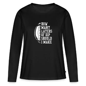 Combien de couches de trempage - T-shirt manches longues Premium bio Femme - noir - Devant - Julia (174cm)