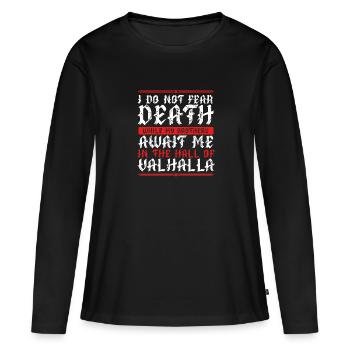 Erwarte Mich In Walhalla - Frauen Premium Bio Langarmshirt - Schwarz - Vorne - Julia (174cm)
