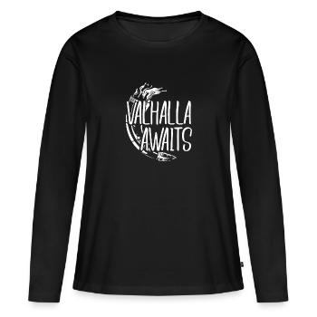 Valhalla attend le klaxon - T-shirt manches longues Premium bio Femme - noir - Devant - Julia (174cm)