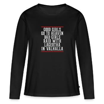 Böse Mädchen Überfallen In Walhalla - Frauen Premium Bio Langarmshirt - Schwarz - Vorne - Julia (174cm)