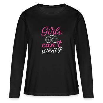 Motorcycle girls can't do what - Women's Premium Organic Long Sleeve Shirt - black - Front - Julia (174cm)