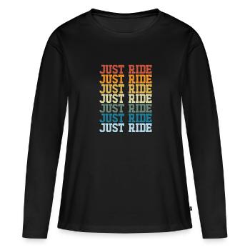 Moto tout simplement coloré - T-shirt manches longues Premium bio Femme - noir - Devant - Julia (174cm)