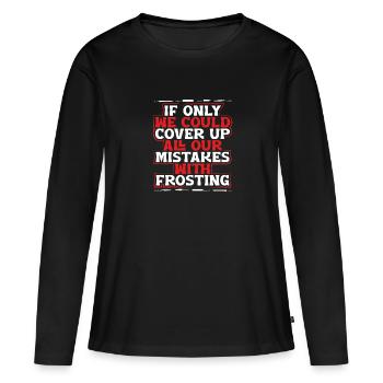 Couvrir tous les défauts avec du glaçage - T-shirt manches longues Premium bio Femme - noir - Devant - Julia (174cm)