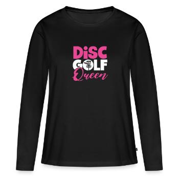 Disc Golf Queen - T-shirt manches longues Premium bio Femme - noir - Devant - Julia (174cm)