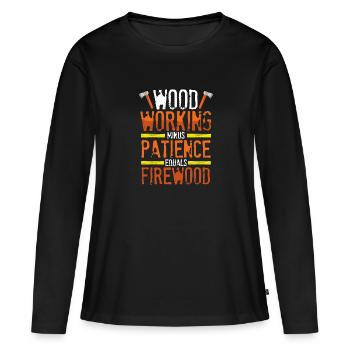 Bois de chauffage pour le travail du bois - T-shirt manches longues Premium bio Femme - noir - Devant - Julia (174cm)