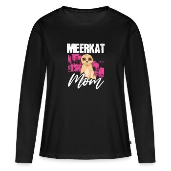 Mère Suricate - T-shirt manches longues Premium bio Femme - noir - Devant - Julia (174cm)