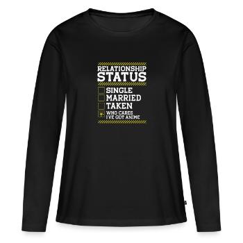 Statut de la relation - T-shirt manches longues Premium bio Femme - noir - Devant - Julia (174cm)