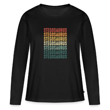 Stegosaurus en couleur - T-shirt manches longues Premium bio Femme - noir - Devant - Julia (174cm)