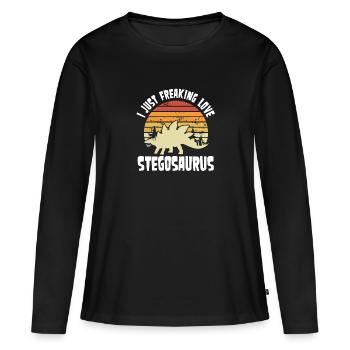 J’adore Stegosaurus - T-shirt manches longues Premium bio Femme - noir - Devant - Julia (174cm)