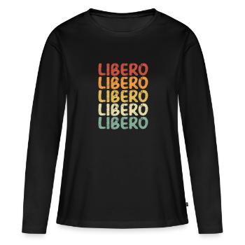 Volleyball Libero Retro - Women's Premium Organic Long Sleeve Shirt - black - Front - Julia (174cm)