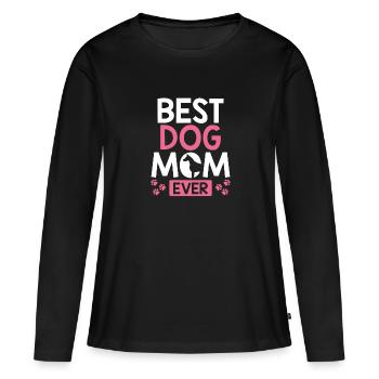 Best dog mom ever - Women's Premium Organic Long Sleeve Shirt - black - Front - Julia (174cm)