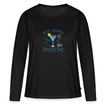 Blue Lagoon est ma Saint-Valentin - T-shirt manches longues Premium bio Femme - noir - Devant - Julia (174cm)