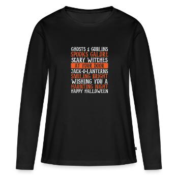 Fantômes et Gobelins - T-shirt manches longues Premium bio Femme - noir - Devant - Julia (174cm)