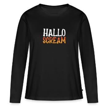 Cri d’Halloween - T-shirt manches longues Premium bio Femme - noir - Devant - Julia (174cm)