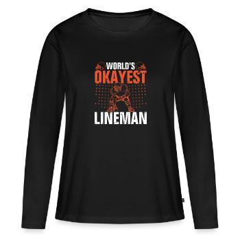 Der Beste Lineman Der Welt - Frauen Premium Bio Langarmshirt - Schwarz - Vorne - Julia (174cm)