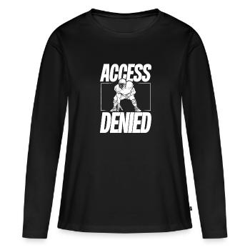 Ligne d’accès refusée - T-shirt manches longues Premium bio Femme - noir - Devant - Julia (174cm)