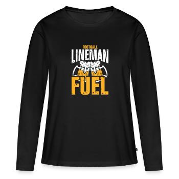 Lineman-bierbrennstoff - Frauen Premium Bio Langarmshirt - Schwarz - Vorne - Julia (174cm)