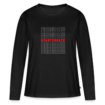 Quaterback In Rot - Frauen Premium Bio Langarmshirt - Schwarz - Vorne - Julia (174cm)