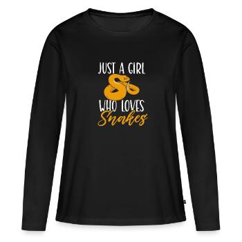 Juste une fille qui aime les serpents - T-shirt manches longues Premium bio Femme - noir - Devant - Julia (174cm)