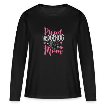 Proud Hedgehog Mama - Women's Premium Organic Long Sleeve Shirt - black - Front - Julia (174cm)