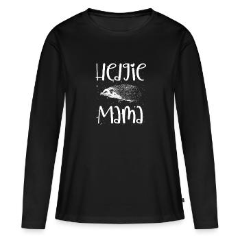 Maman hérisson doux - T-shirt manches longues Premium bio Femme - noir - Devant - Julia (174cm)