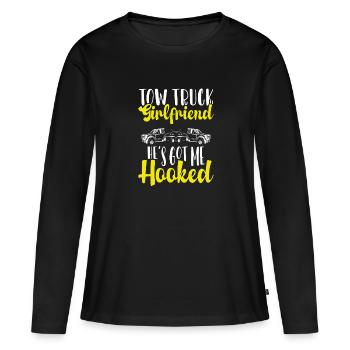 Abschleppwagen Freundin - Frauen Premium Bio Langarmshirt - Schwarz - Vorne - Julia (174cm)