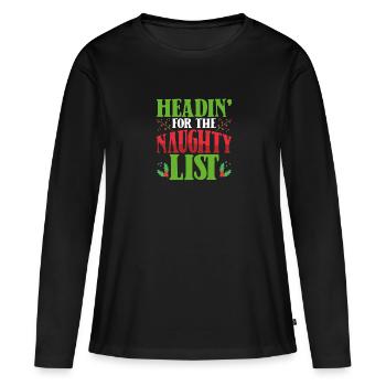 Join the naughty list - Women's Premium Organic Long Sleeve Shirt - black - Front - Julia (174cm)