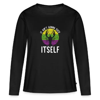 Il va se sucer lui-même - T-shirt manches longues Premium bio Femme - noir - Devant - Julia (174cm)