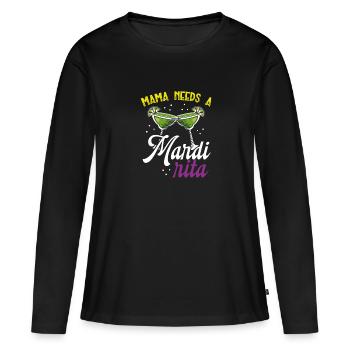 Mama Braucht Karneval - Frauen Premium Bio Langarmshirt - Schwarz - Vorne - Julia (174cm)