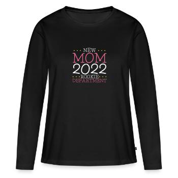 Nouvelle maman 2022 Division des recrues - T-shirt manches longues Premium bio Femme - noir - Devant - Julia (174cm)