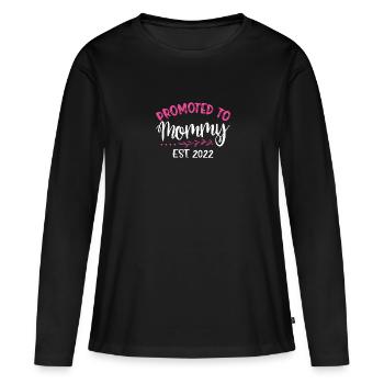 Aufstieg Zur Mama 2022 - Frauen Premium Bio Langarmshirt - Schwarz - Vorne - Julia (174cm)
